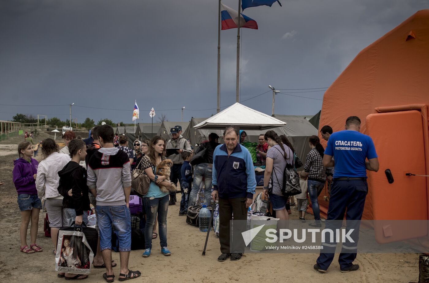 Refugee camp for Ukrainians in Rostov region