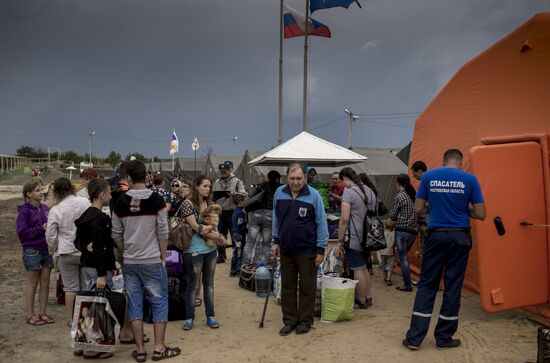 Refugee camp for Ukrainians in Rostov region