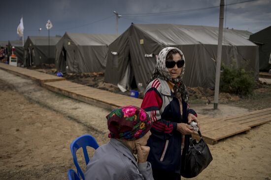 Refugee camp for Ukrainians in Rostov region