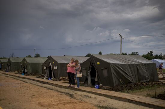 Refugee camp for Ukrainians in Rostov region