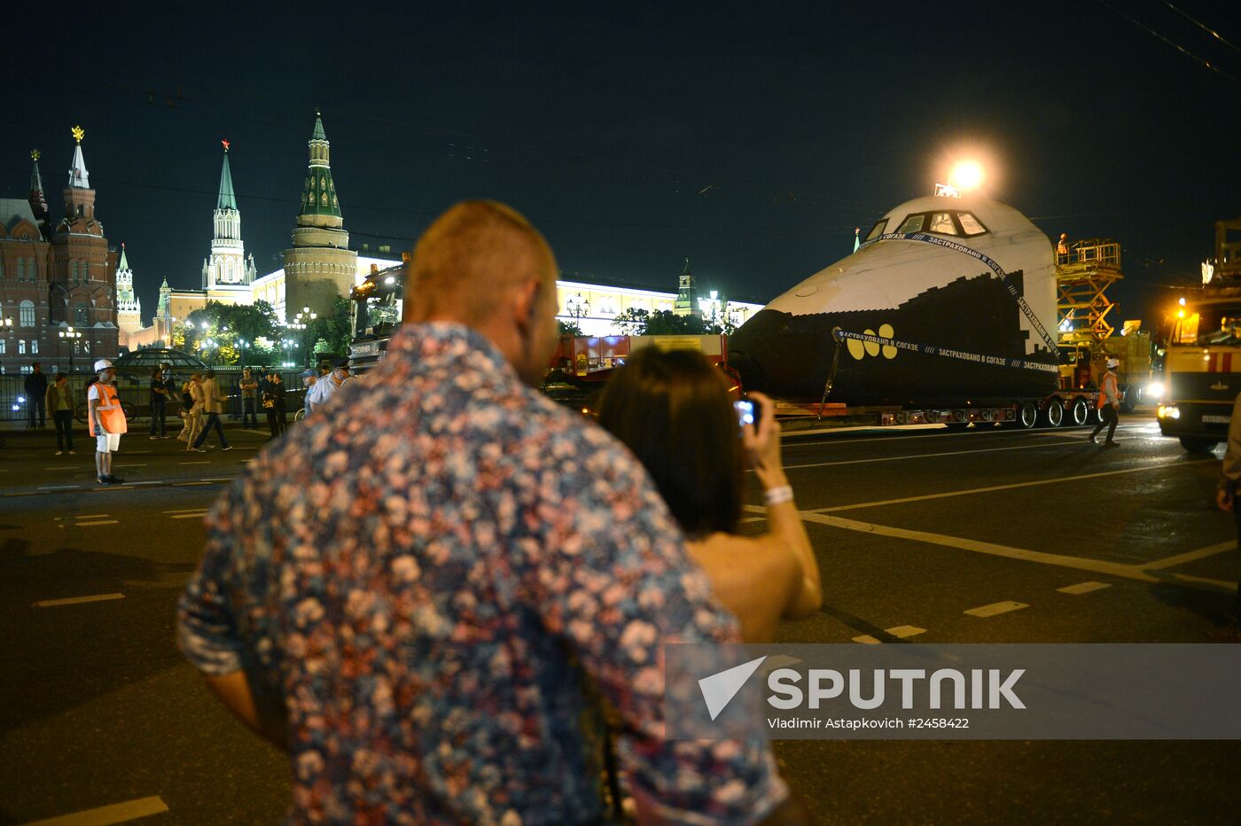 Mockup of Buran spacecraft transported to VDNKh