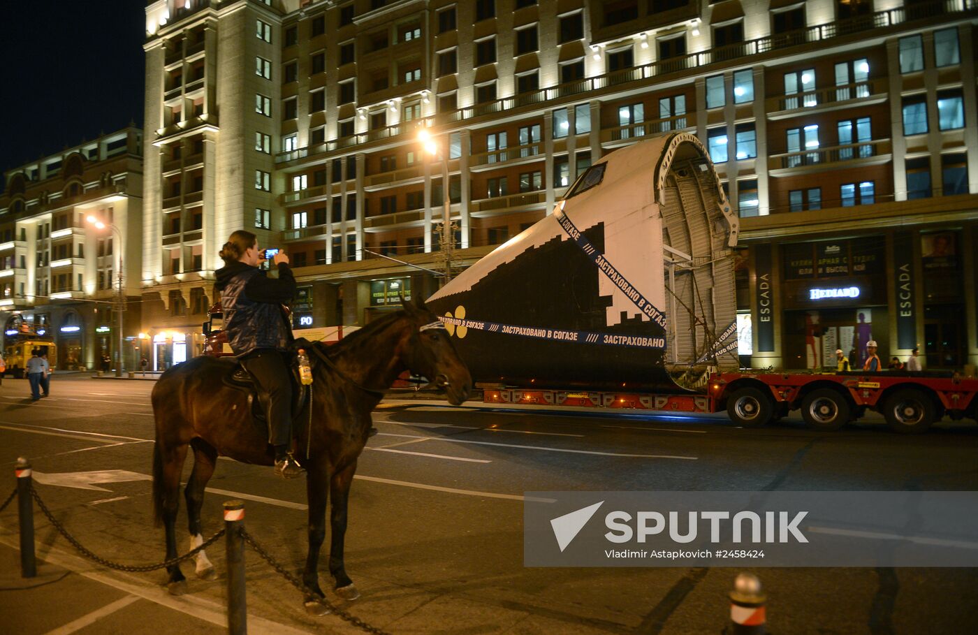 Buran spacecraft model transported to VDNKh