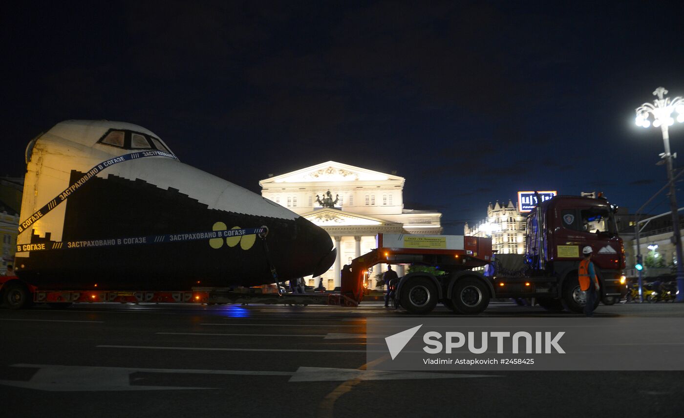 Buran spacecraft model transported to VDNKh