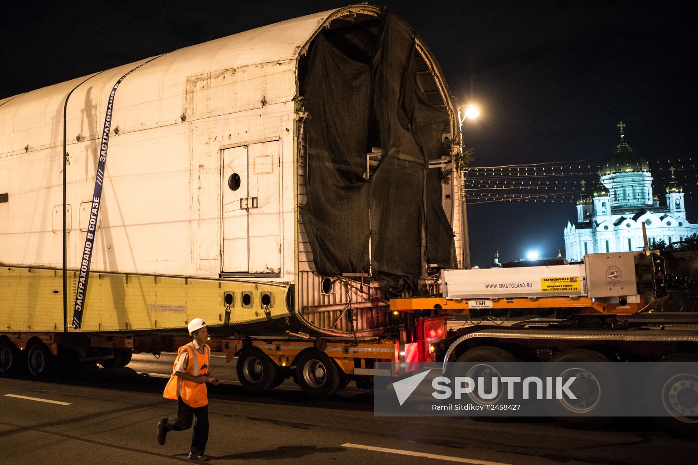 Mockup of Buran spacecraft transported to VDNKh