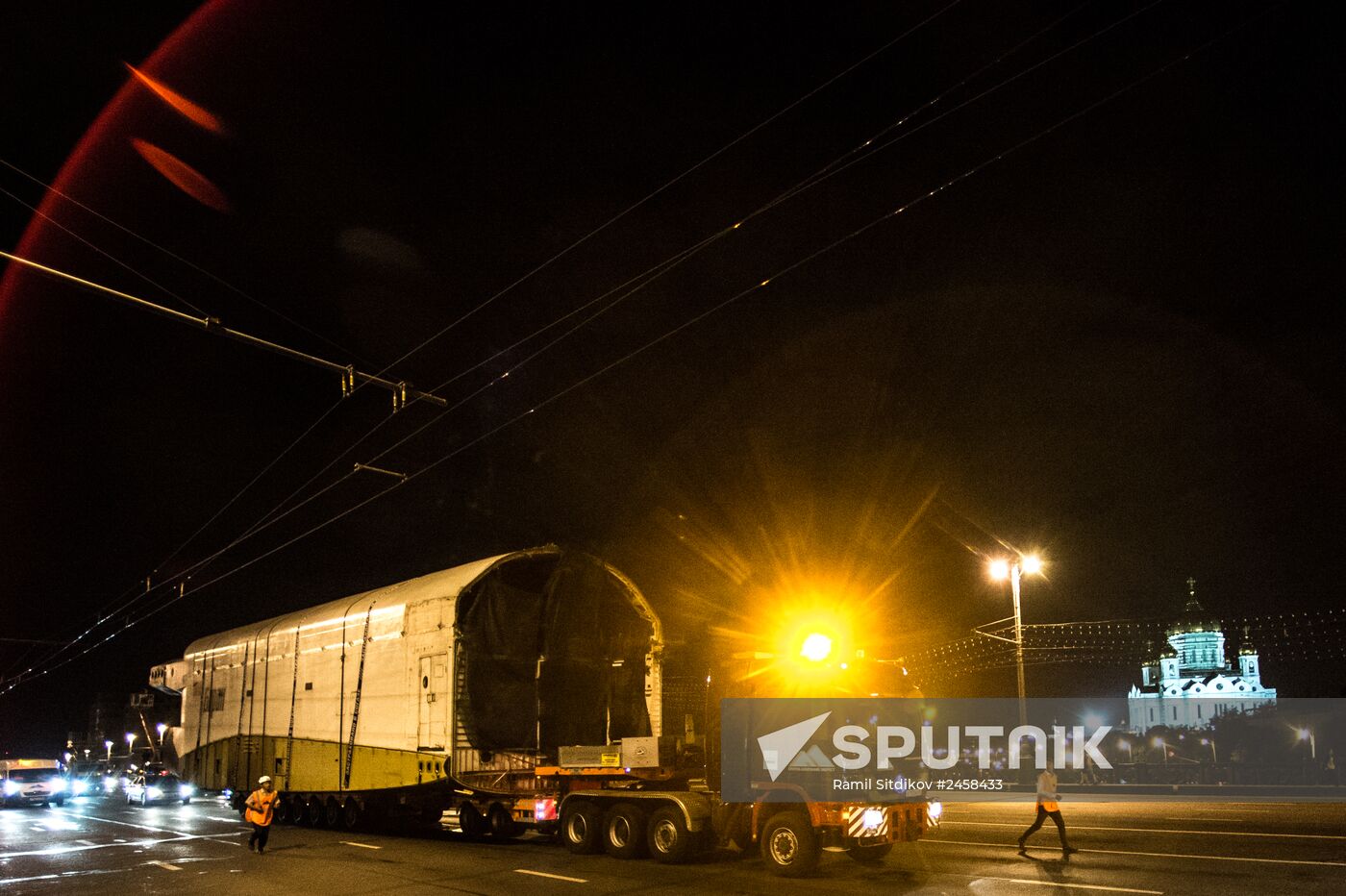 Mockup of Buran spacecraft transported to VDNKh