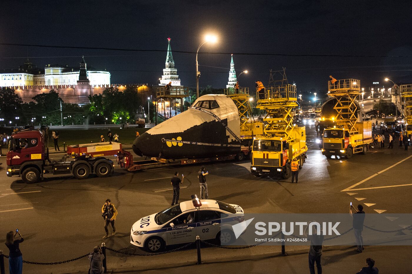 Mockup of Buran spacecraft transported to VDNKh