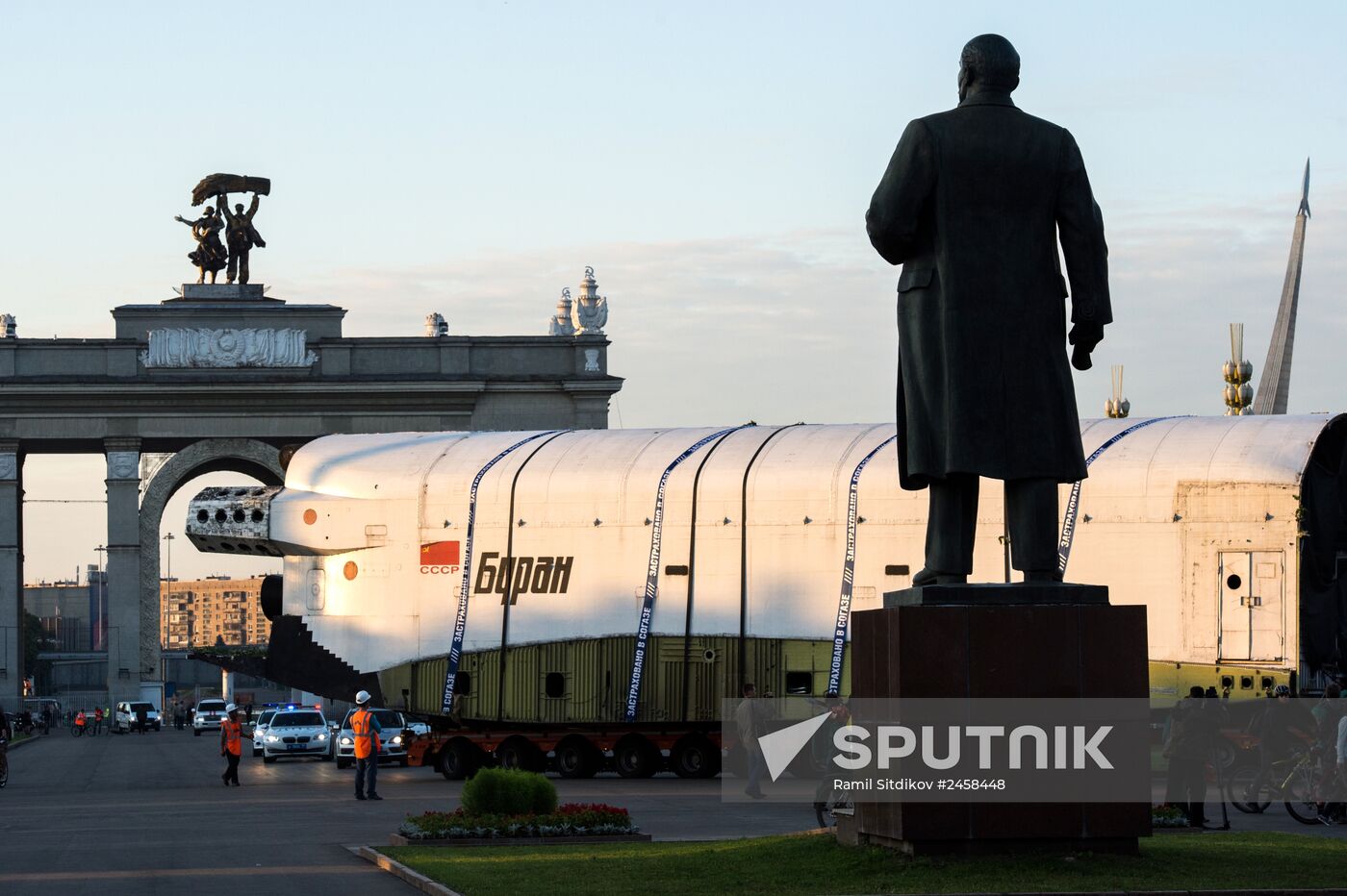 Buran spacecraft model transported to VDNKh