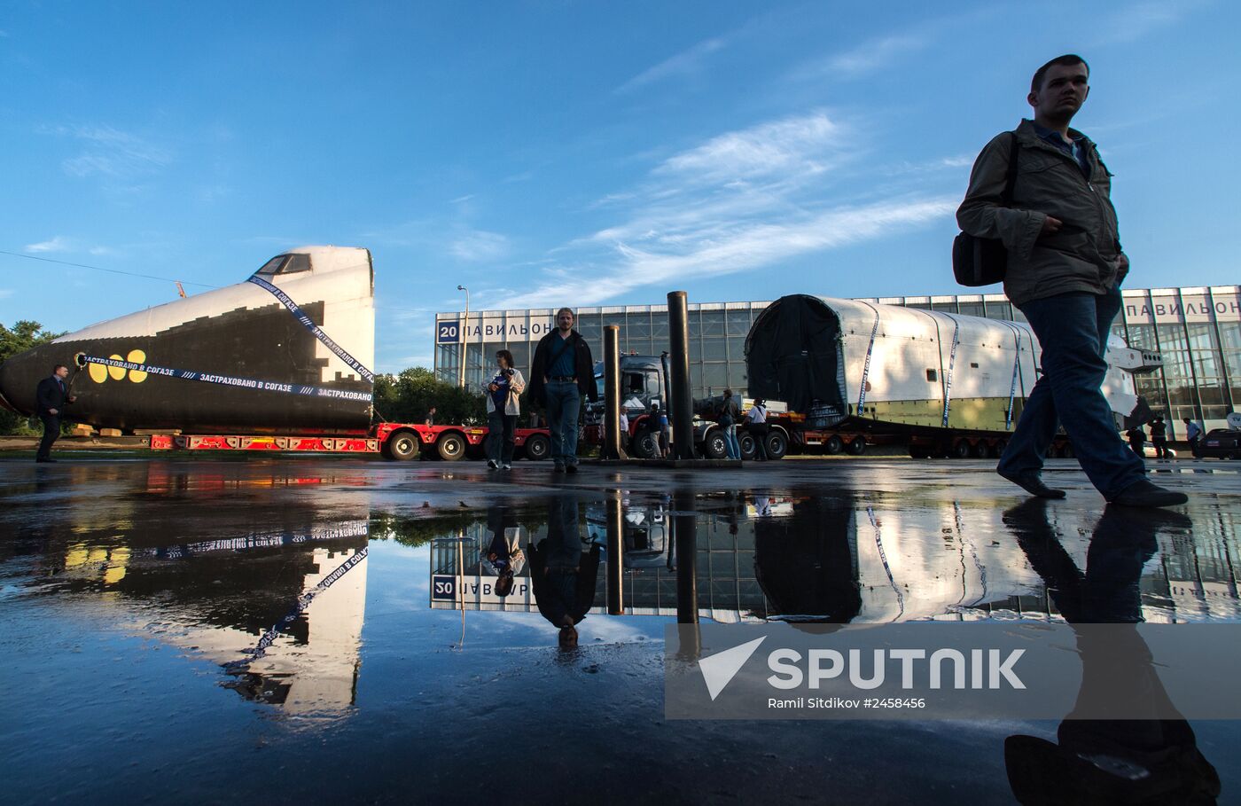Buran spacecraft model transported to VDNKh