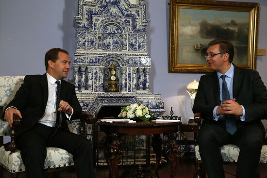 Dmitry Medvedev holds meeting with Serbian Prime Minister Aleksandar Vučić