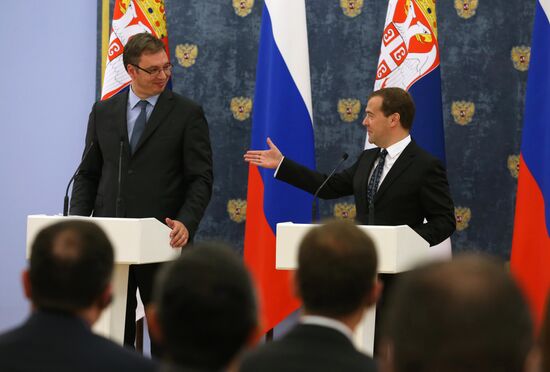 Dmitry Medvedev holds meeting with Serbian Prime Minister Aleksandar Vučić
