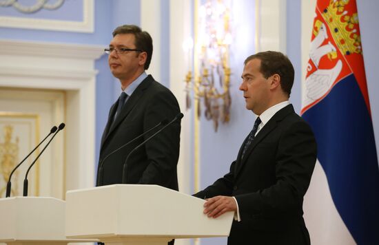 Dmitry Medvedev holds meeting with Serbian Prime Minister Aleksandar Vučić