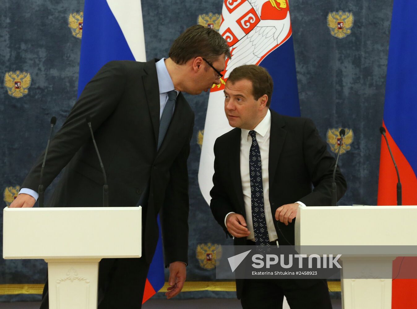 Dmitry Medvedev holds meeting with Serbian Prime Minister Aleksandar Vučić