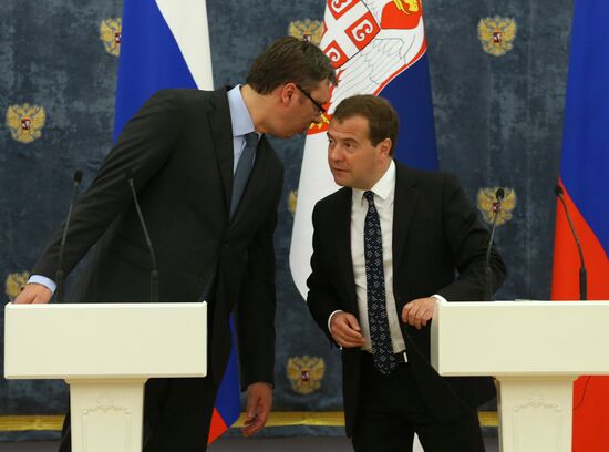 Dmitry Medvedev holds meeting with Serbian Prime Minister Aleksandar Vučić