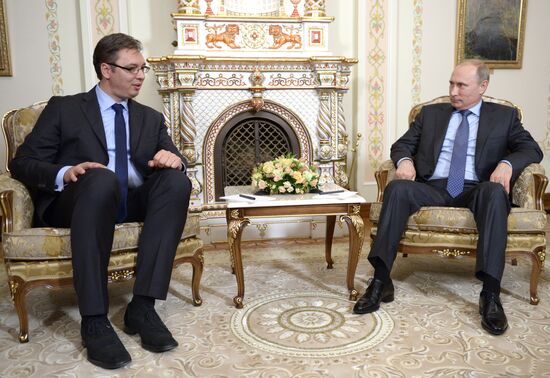 Vladimir Putin meets with Aleksandar Vucic