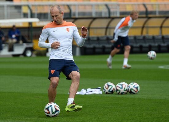 Football. FIFA World Cup. Dutch team training session