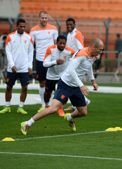 Football. FIFA World Cup. Dutch team training session