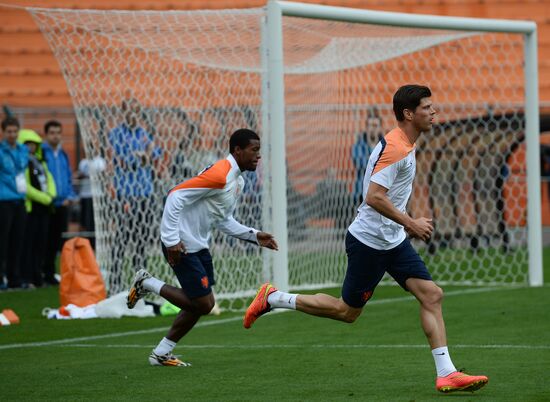 Football. FIFA World Cup. Dutch team training session