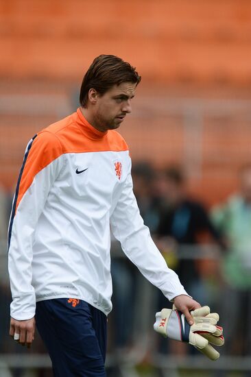 Football. FIFA World Cup. Dutch team training session