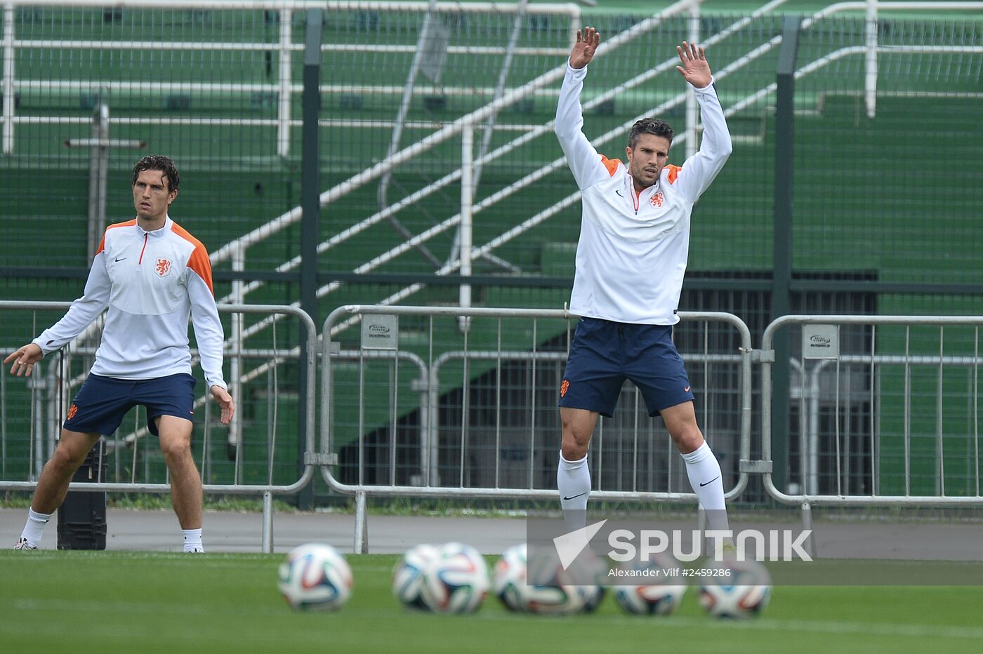 Football. FIFA World Cup. Dutch team training session