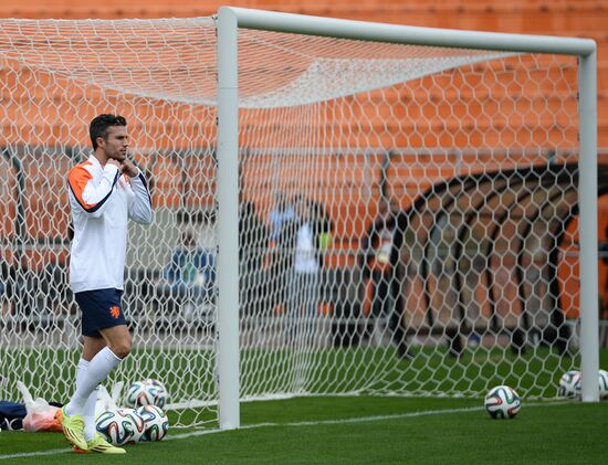Football. FIFA World Cup. Dutch team training session