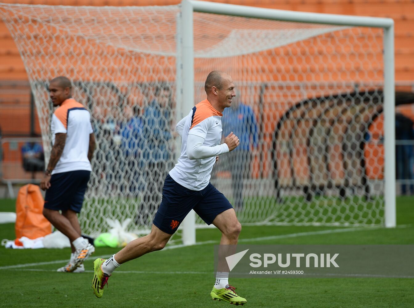 Football. FIFA World Cup. Dutch team training session