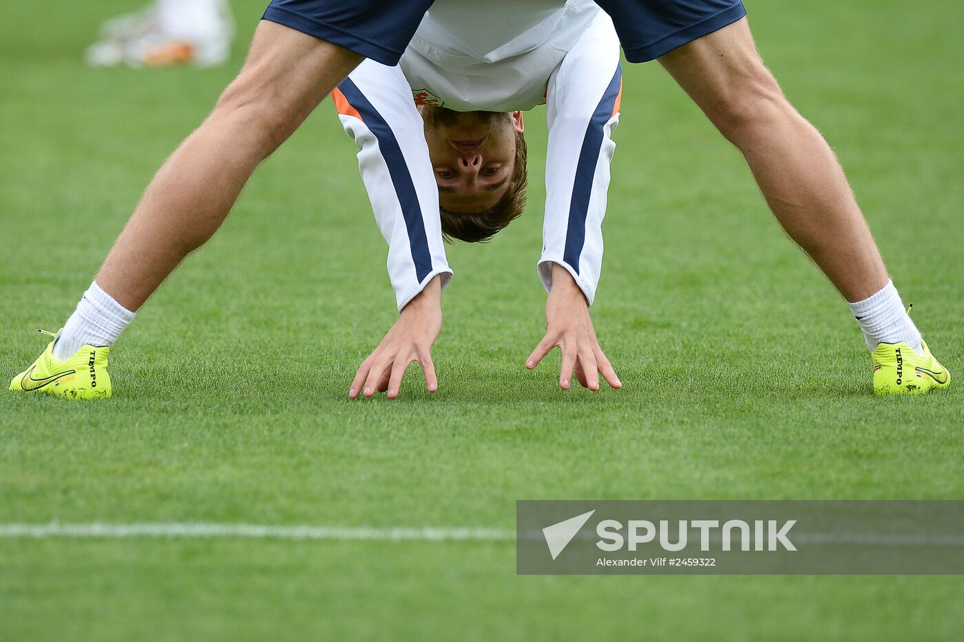 Football. FIFA World Cup. Dutch team training session
