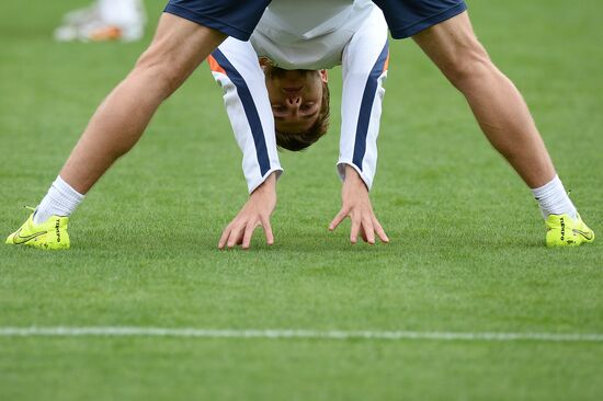 Football. FIFA World Cup. Dutch team training session