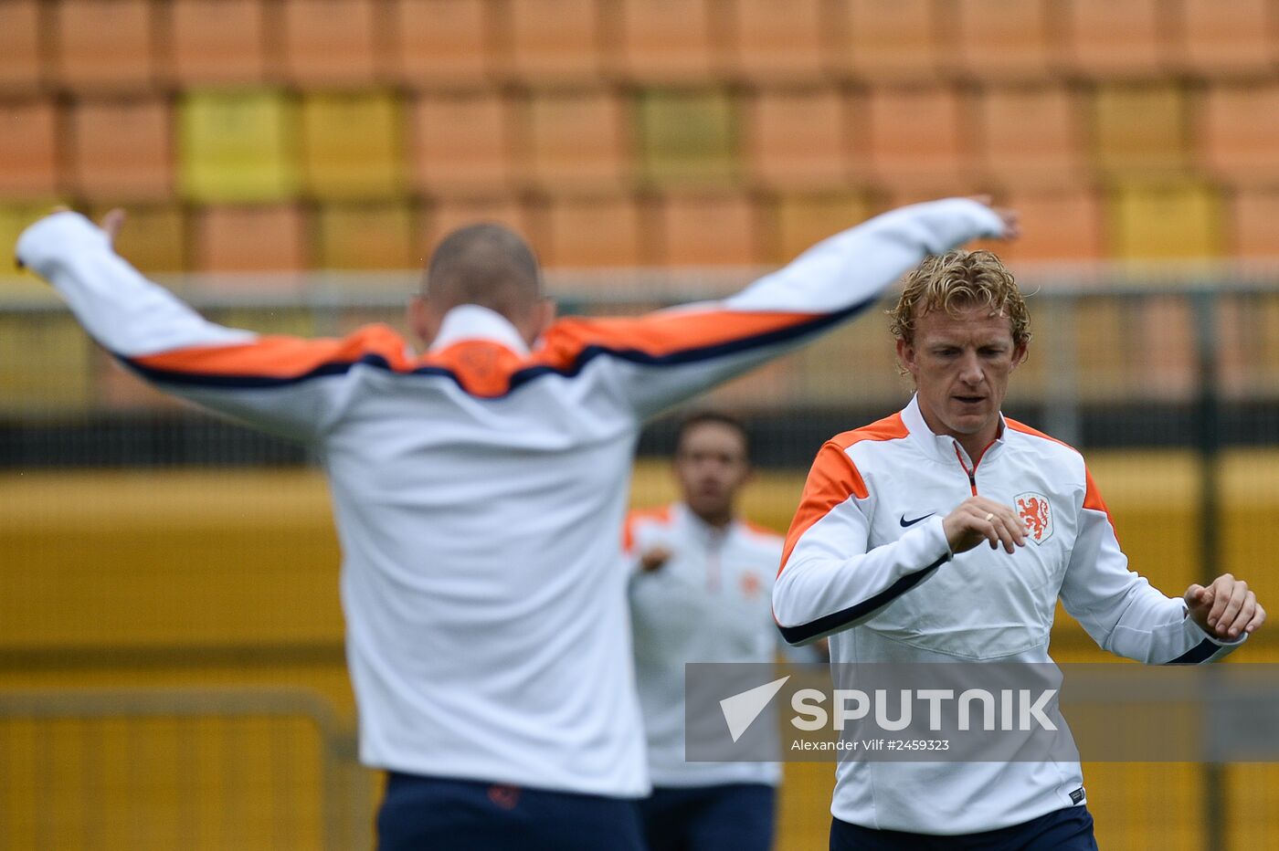 Football. FIFA World Cup. Dutch team training session