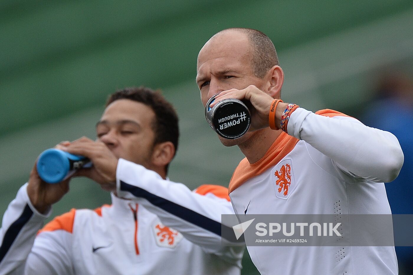 Football. FIFA World Cup. Dutch team training session
