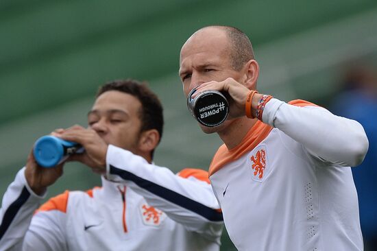 Football. FIFA World Cup. Dutch team training session