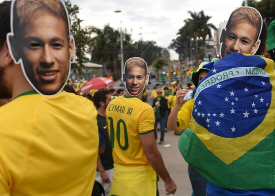 Football. 2014 World Cup. Brazil vs. Germany