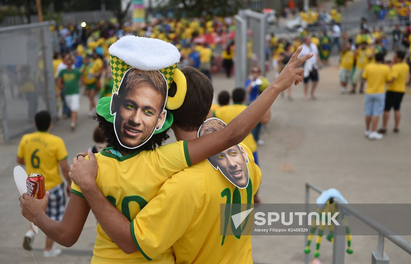Football. 2014 World Cup. Brazil vs. Germany