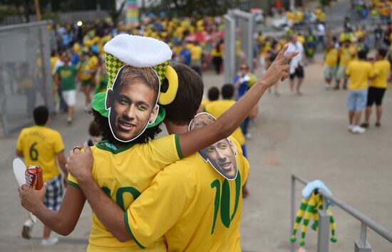 Football. 2014 World Cup. Brazil vs. Germany