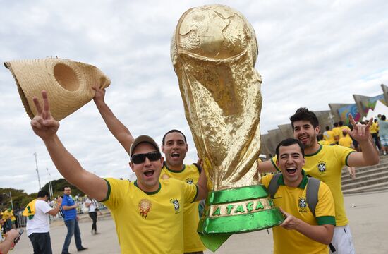 Football. 2014 World Cup. Brazil vs. Germany