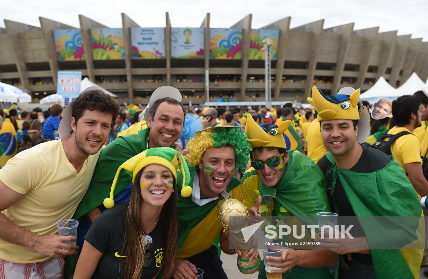 Football. 2014 World Cup. Brazil vs. Germany