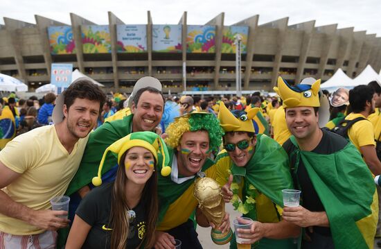 Football. 2014 World Cup. Brazil vs. Germany