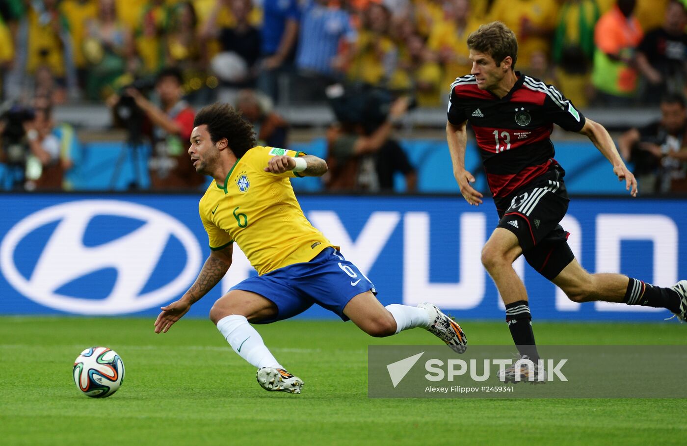Football. 2014 World Cup. Brazil vs. Germany