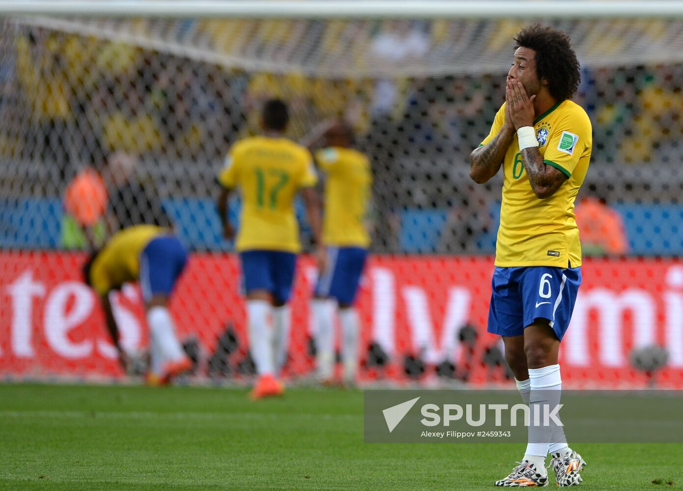 Football. 2014 World Cup. Brazil vs. Germany