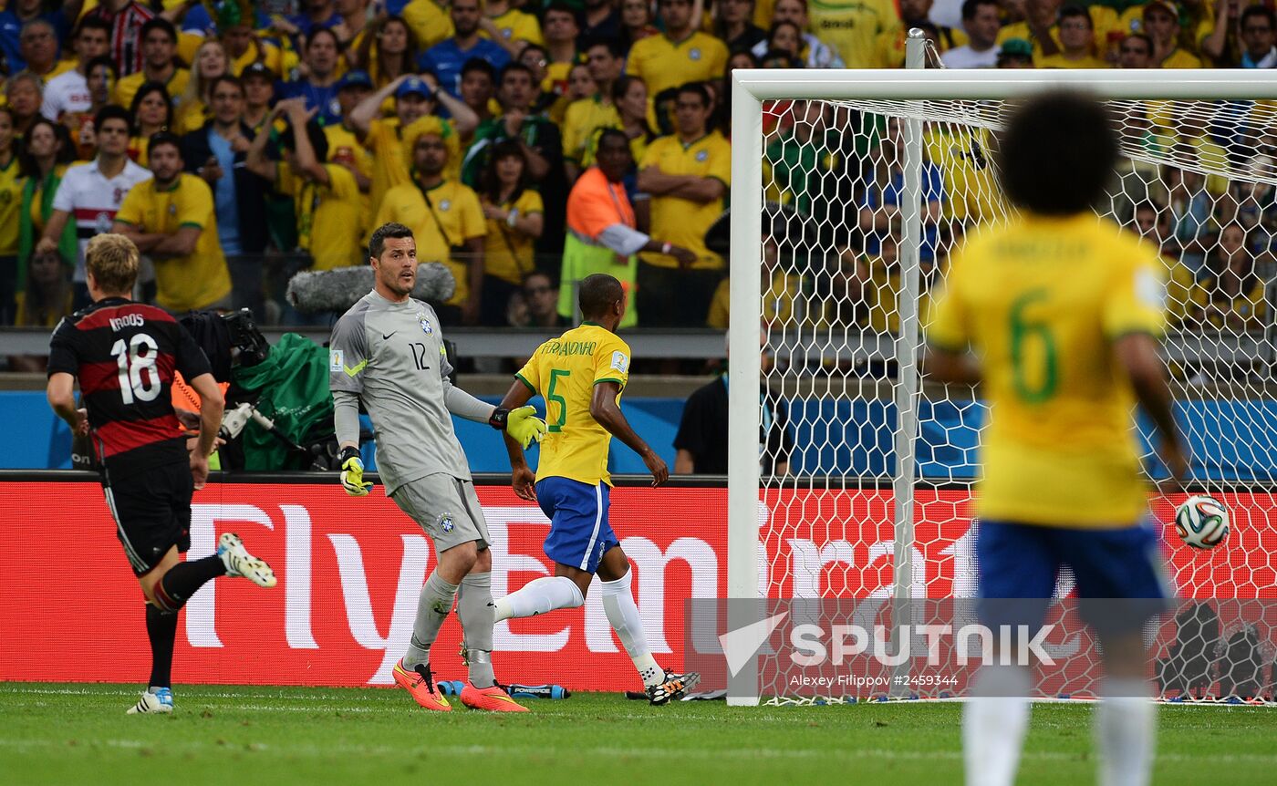Football. 2014 World Cup. Brazil vs. Germany