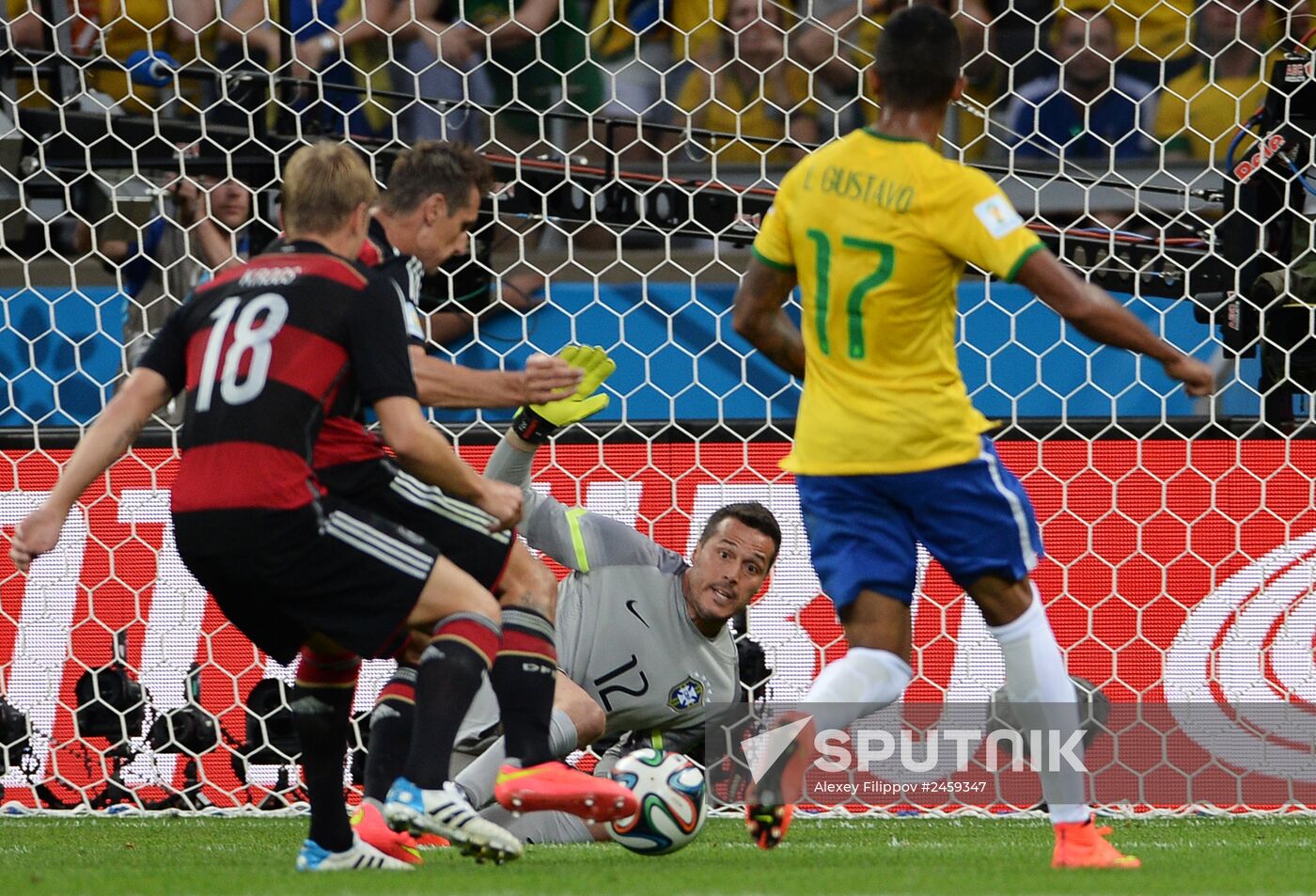 Football. 2014 World Cup. Brazil vs. Germany