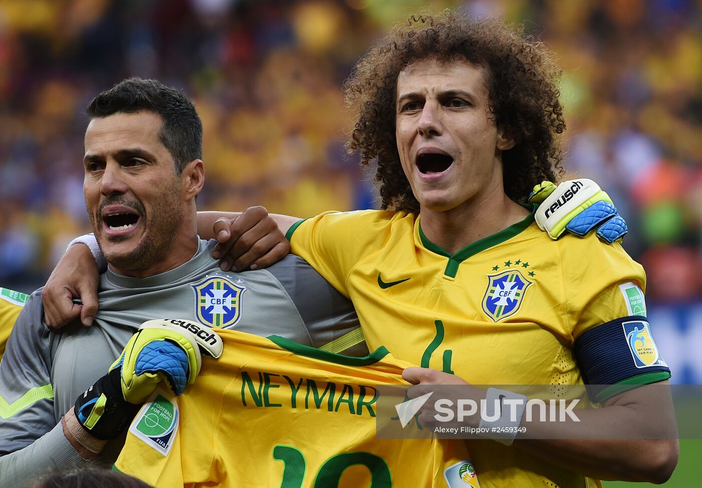 Football. 2014 World Cup. Brazil vs. Germany