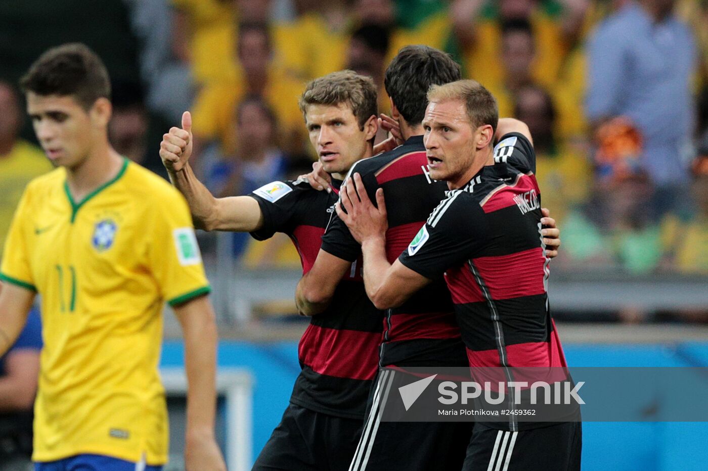 Football. 2014 World Cup. Brazil vs. Germany