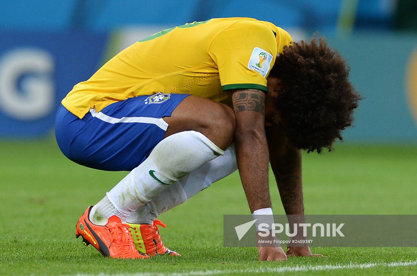 Football. 2014 World Cup. Brazil vs. Germany