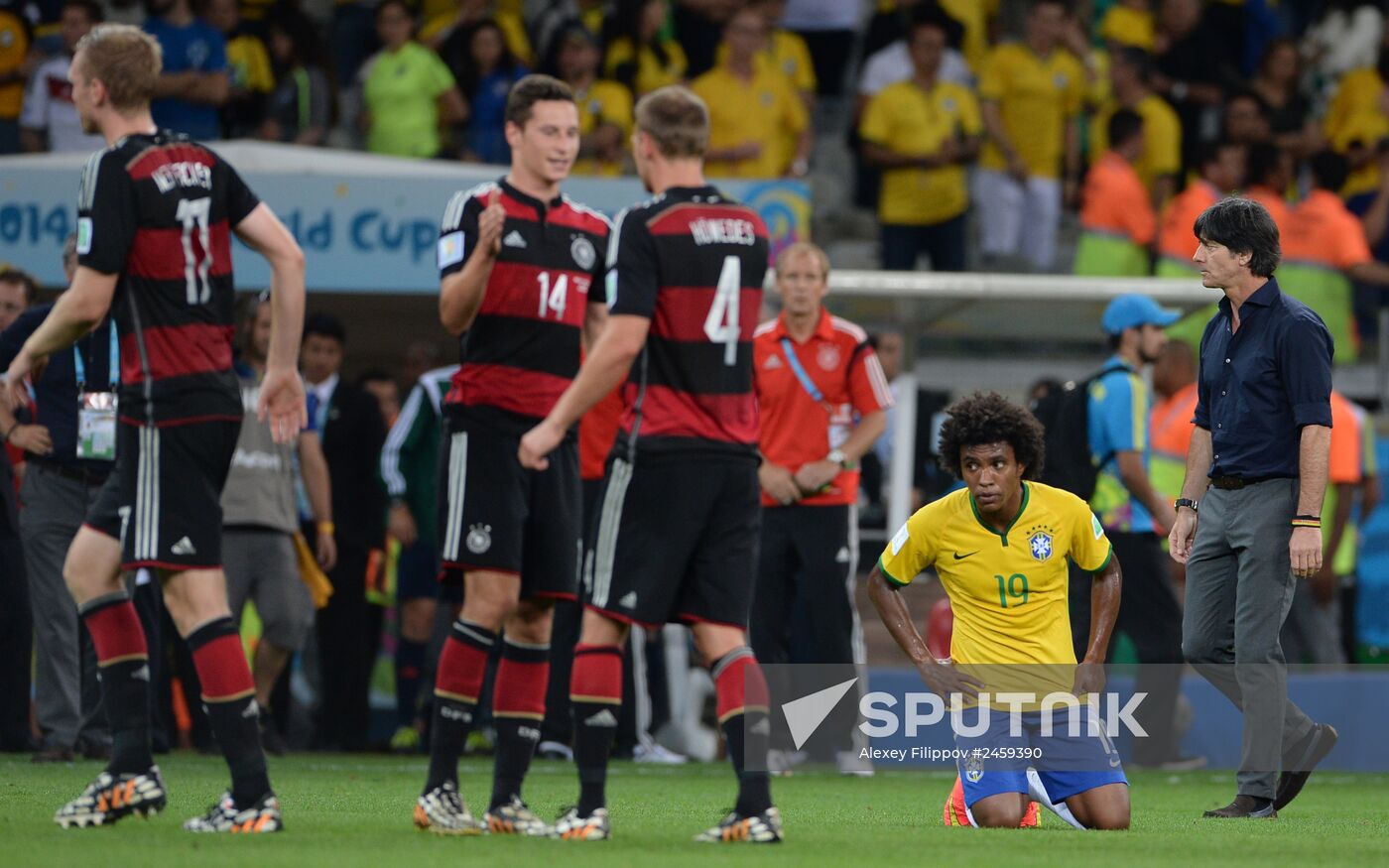 Football. 2014 World Cup. Brazil vs. Germany