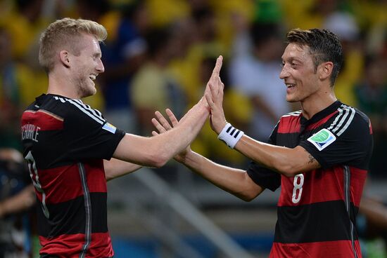 Football. 2014 World Cup. Brazil vs. Germany