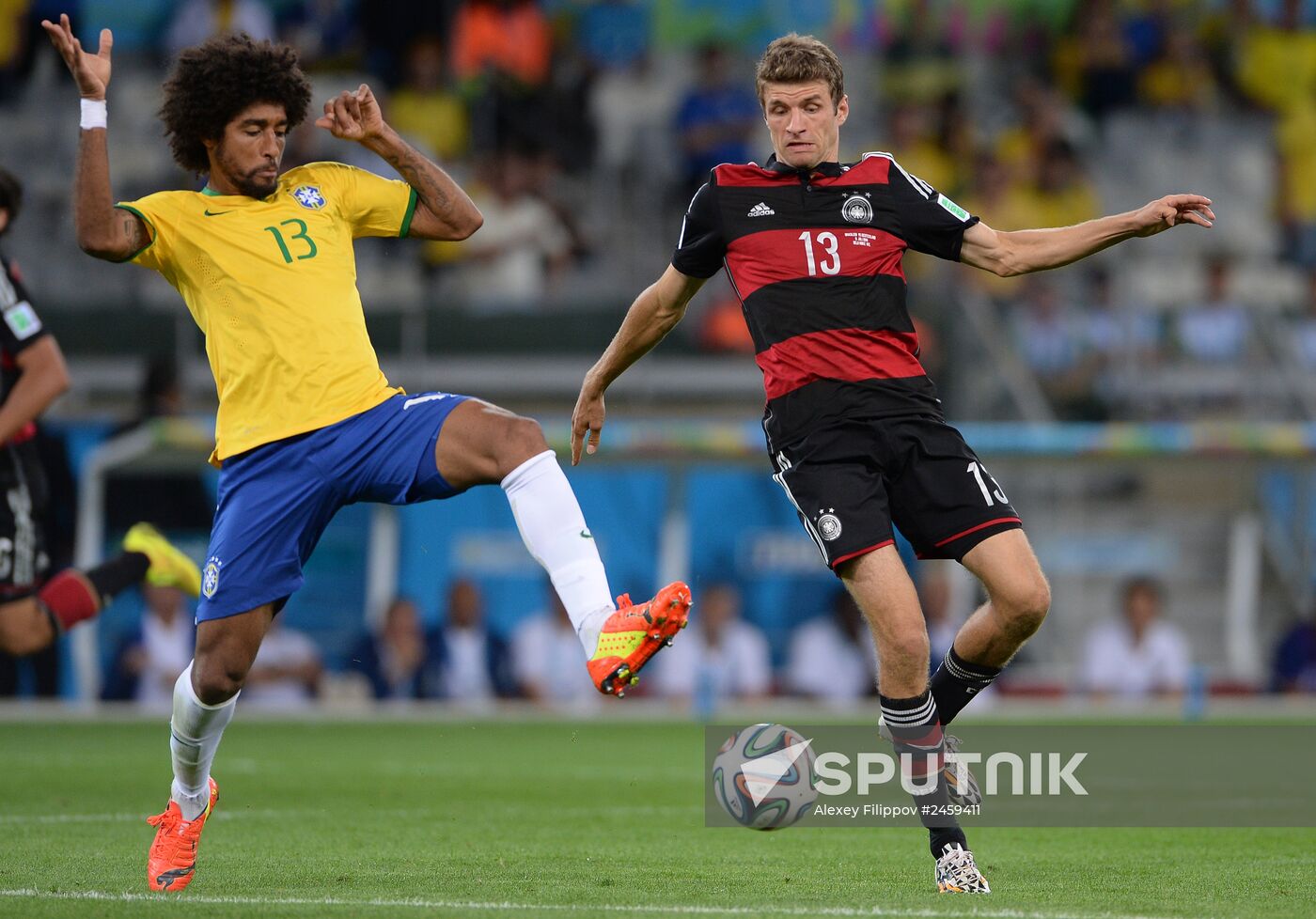 Football. 2014 World Cup. Brazil vs. Germany