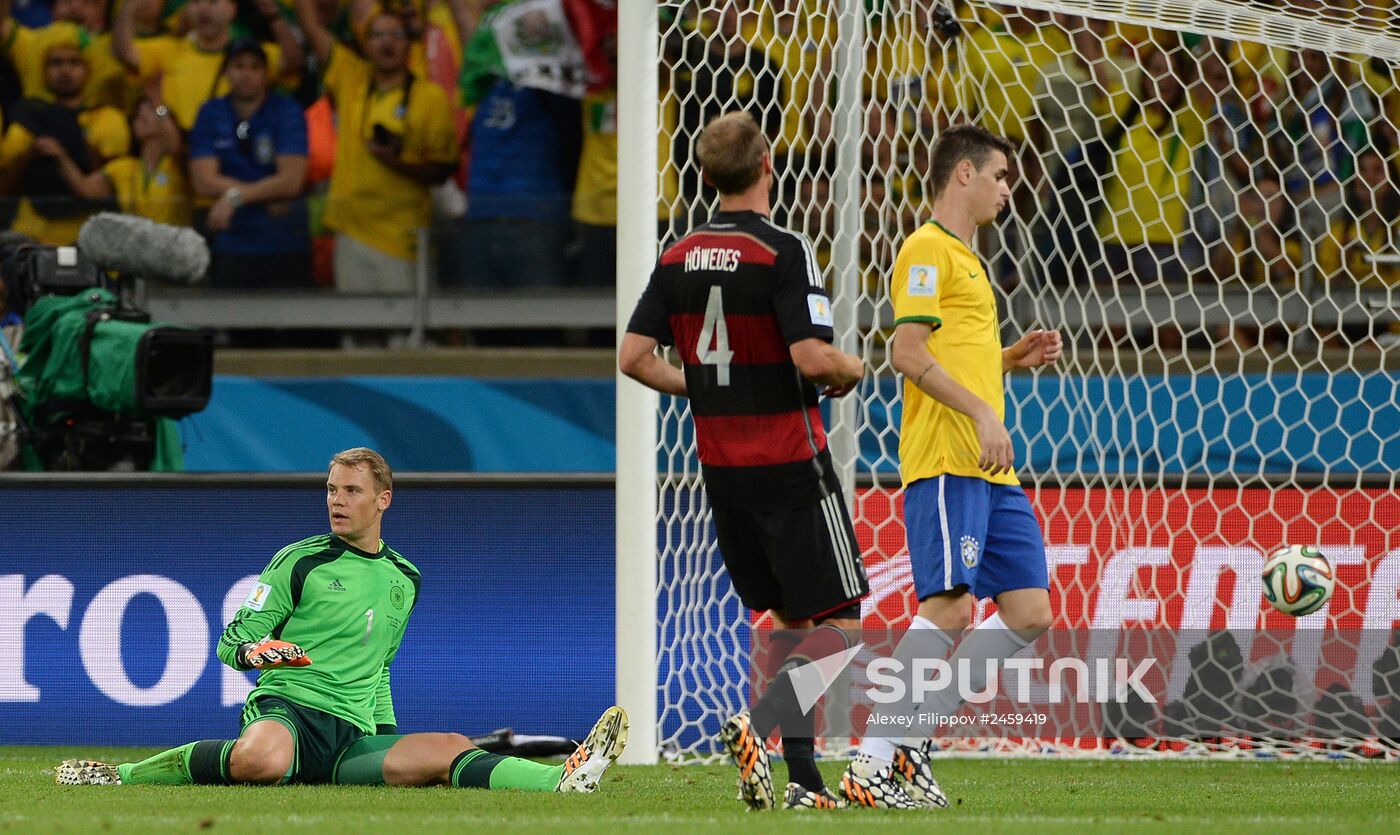 Football. 2014 World Cup. Brazil vs. Germany