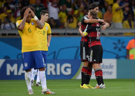 Football. 2014 World Cup. Brazil vs. Germany