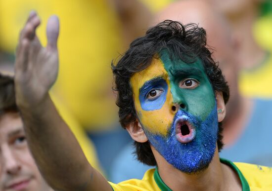 Football. 2014 World Cup. Brazil vs. Germany
