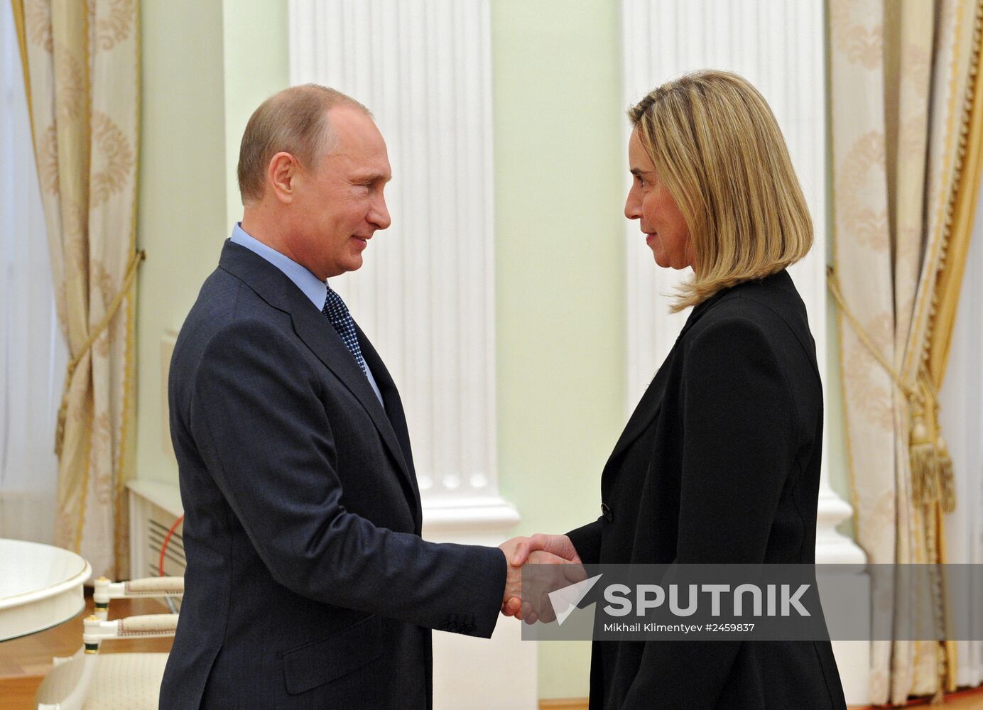 Vladimir Putin meets with Federica Mogherini